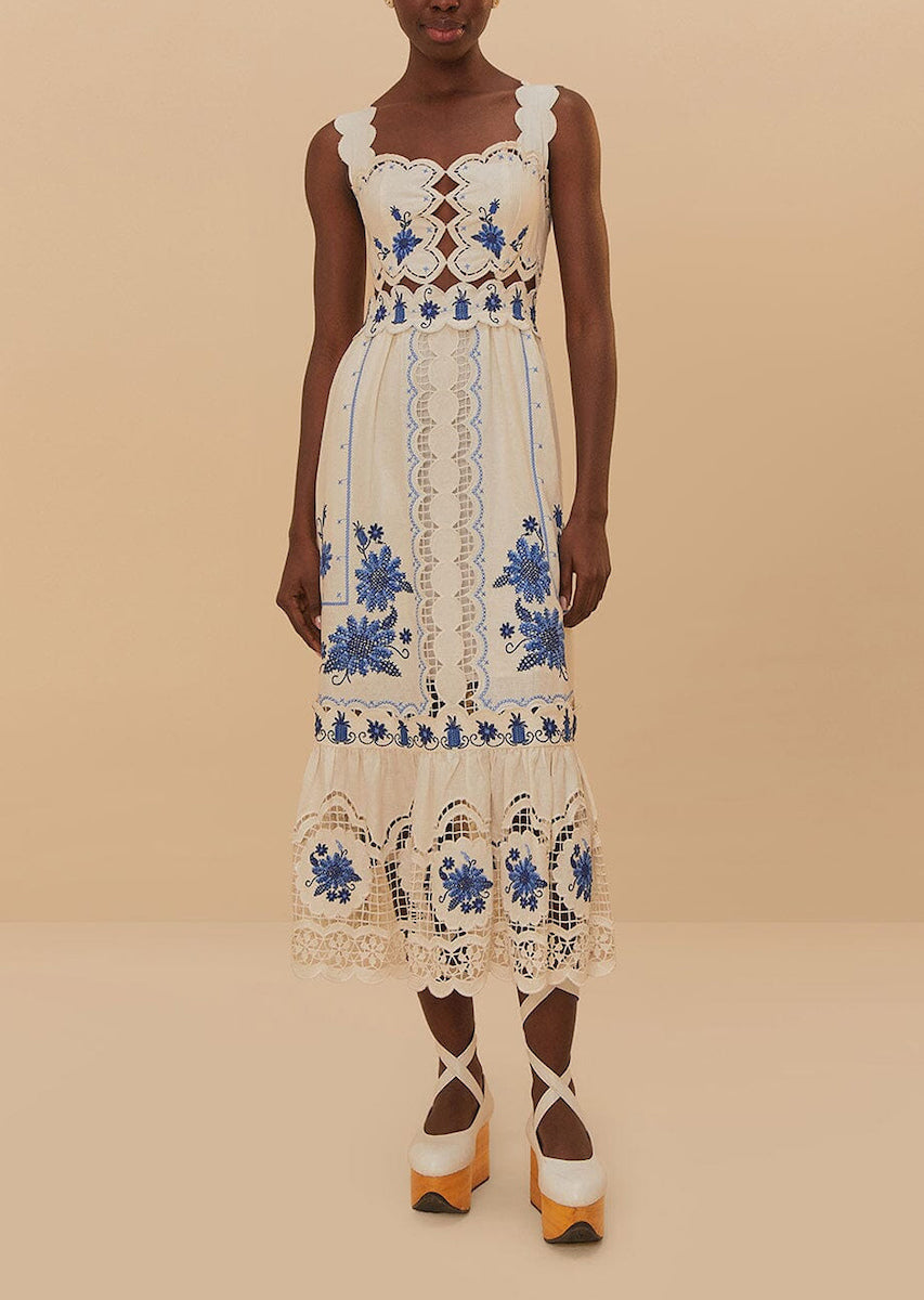 Off-White Richelieu Sunflower Midi Dress