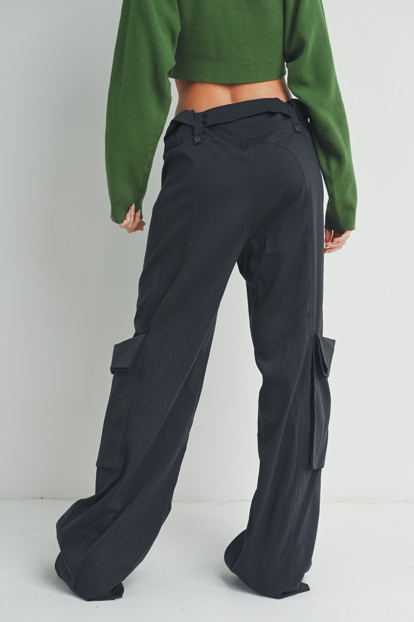 Ava Cargo Pants-Black