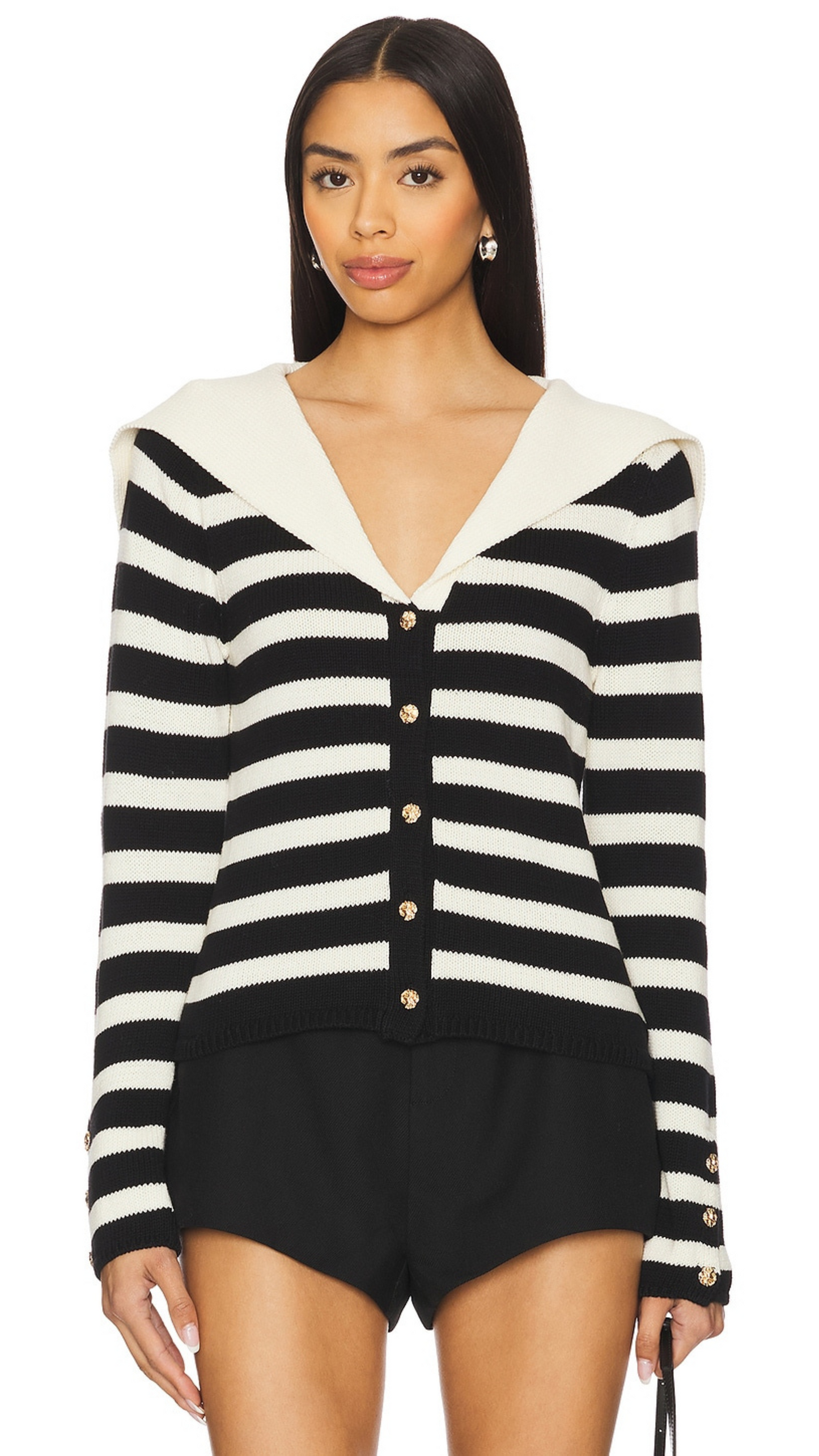 Analissa Stripe Sailor Collar Cardigan