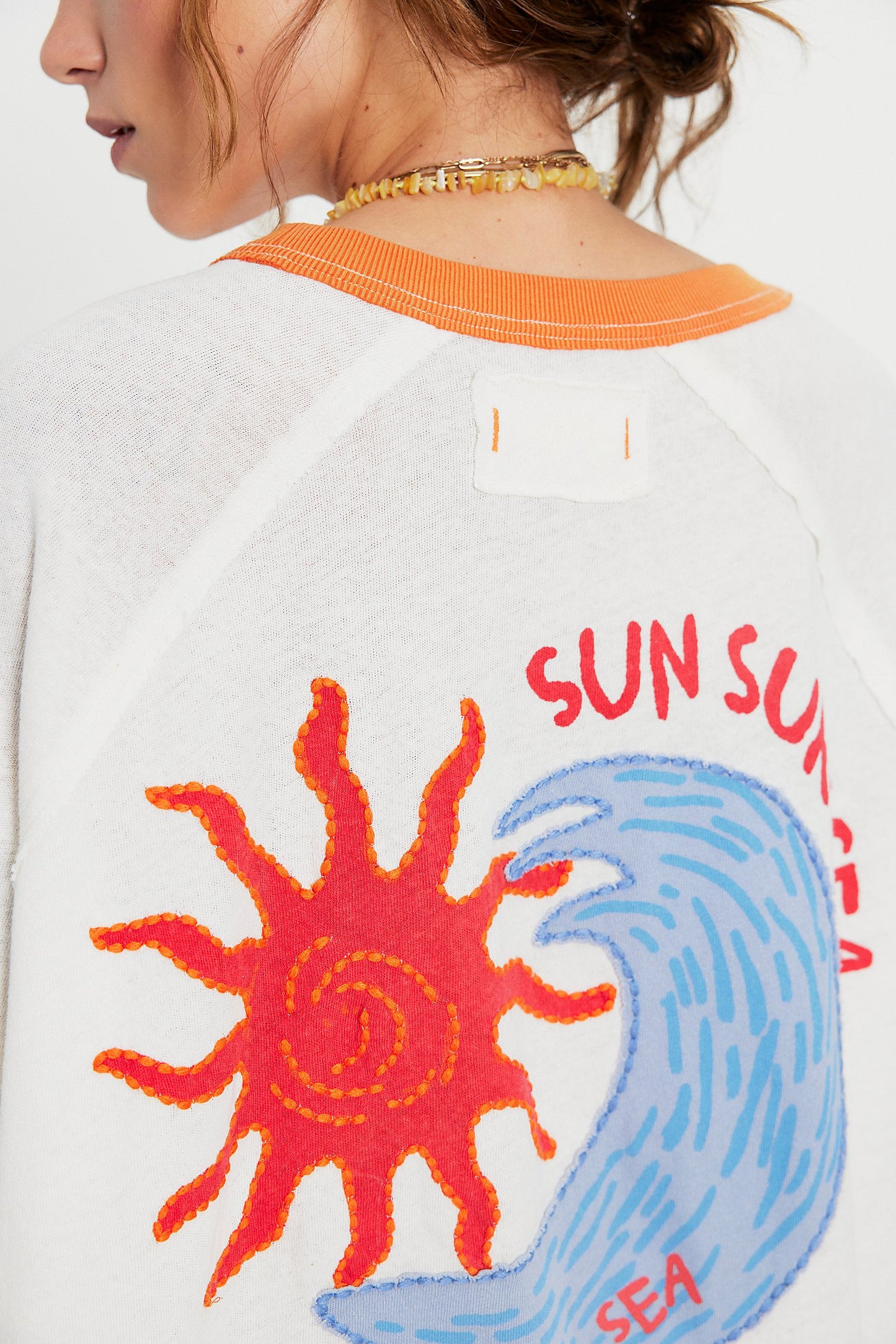 We The Free Giulia Embroidered Ringer Tee