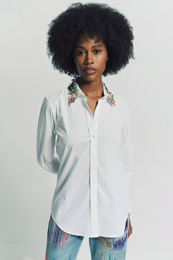 Floral Appliqué Shirt
