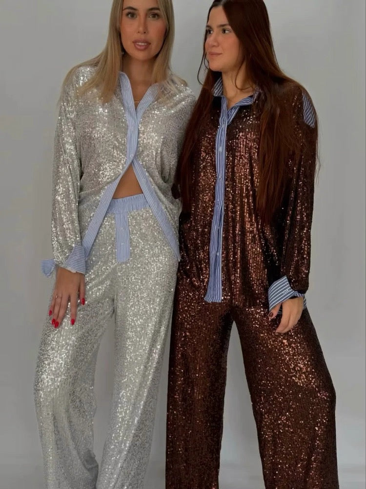 The After Hours Bronze Sequin Pants