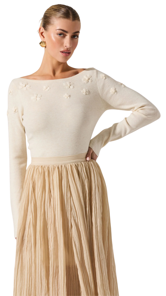 Bluma Embroidered Boatneck Sweater