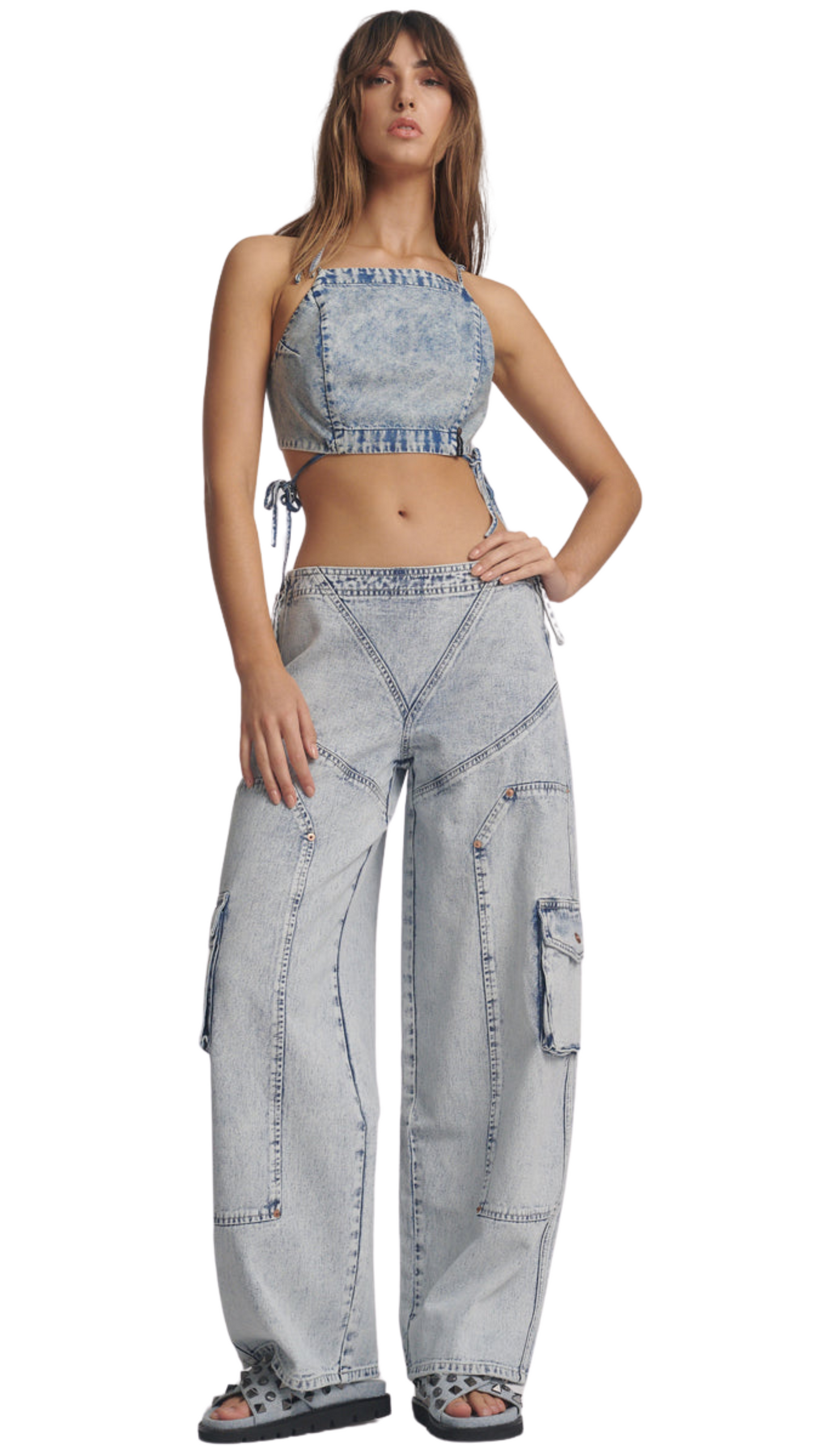 Ravens Barrel Leg Denim Jeans - Bahama Blue