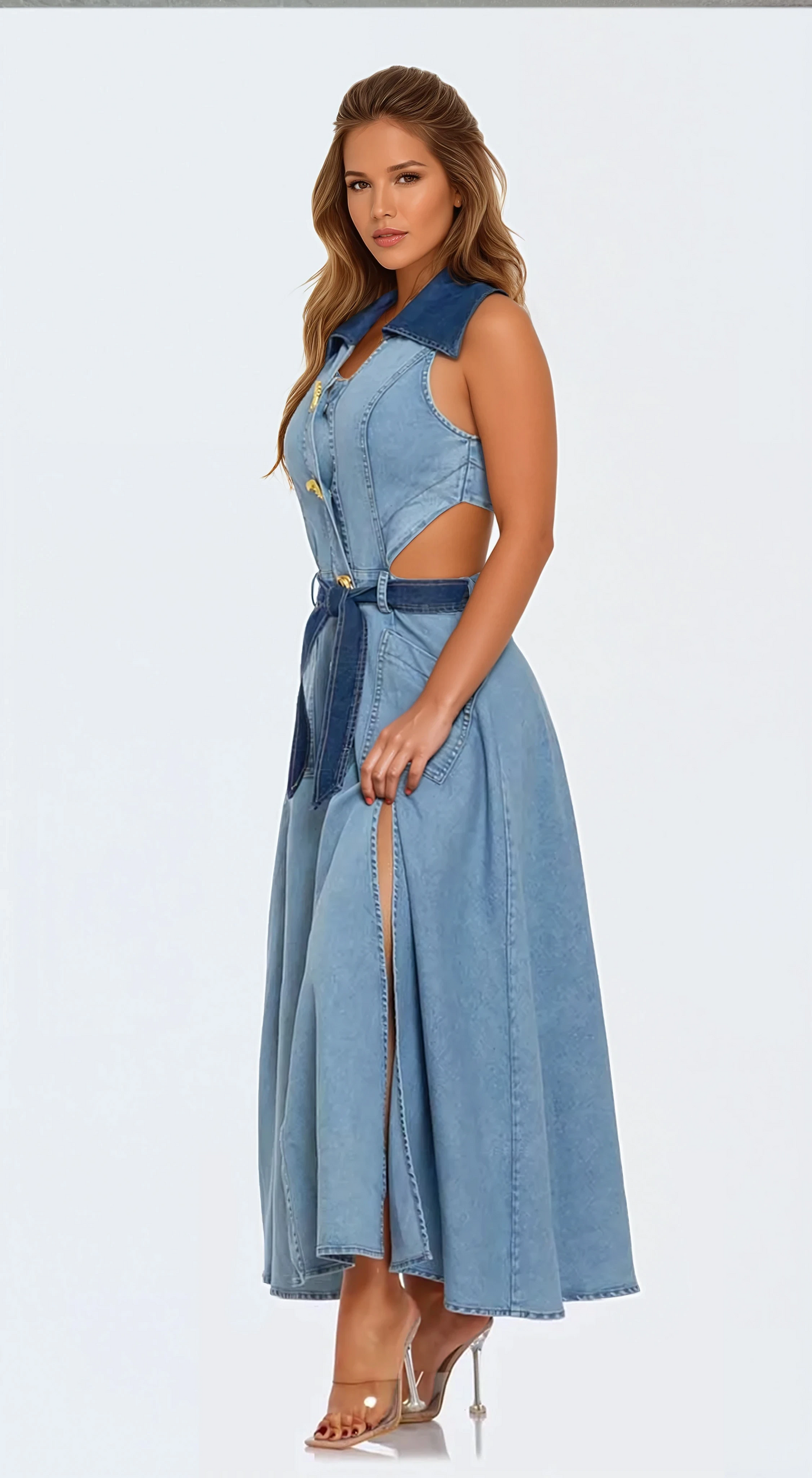 Delya Dress-Denim