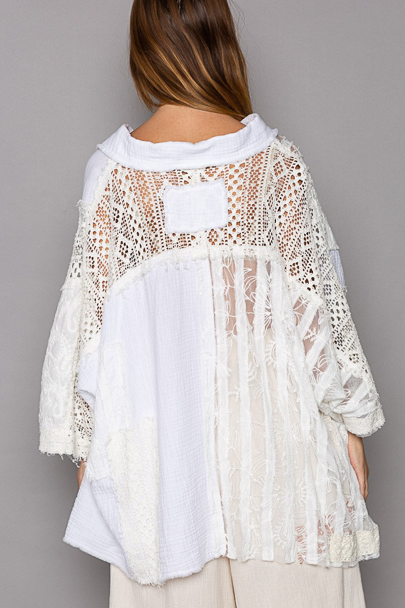 Lace Patched Shirt