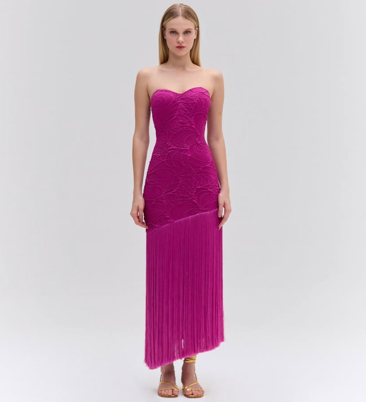 FRINGES DRESS FUCHSIA
