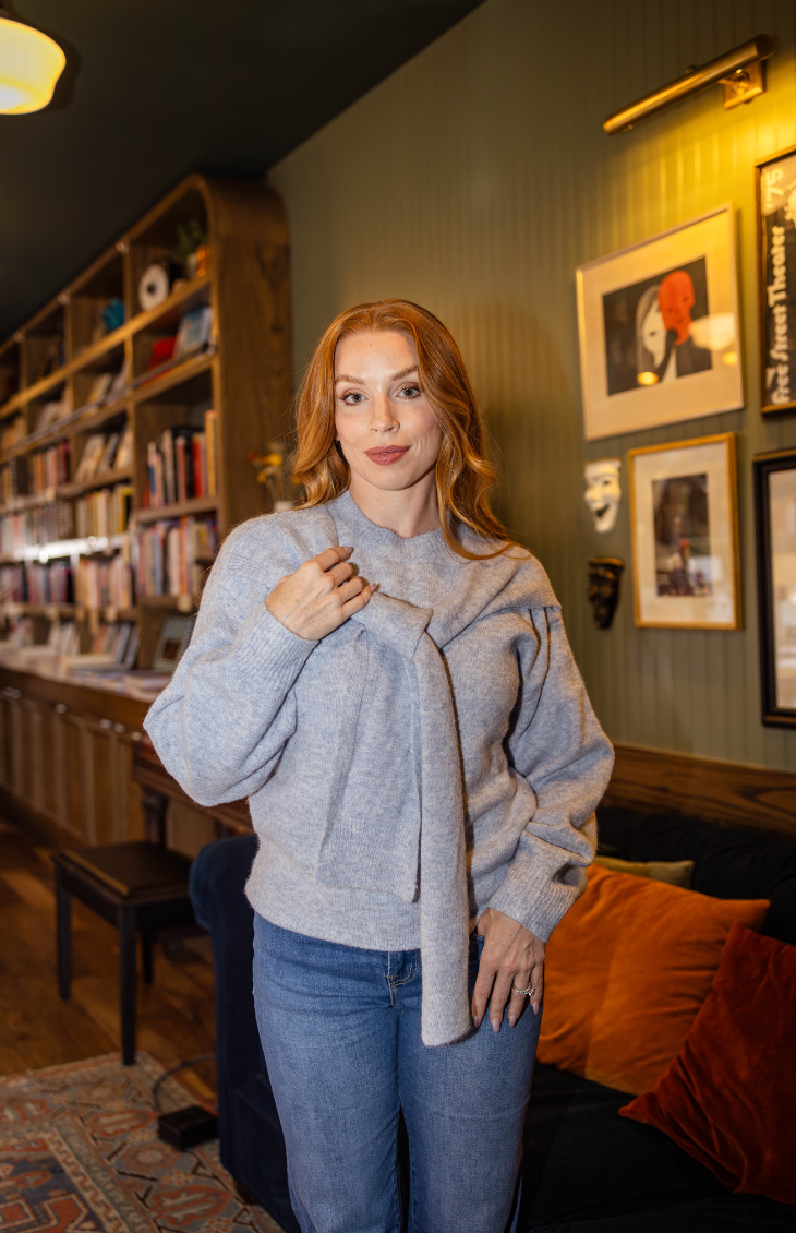 Powder Blue Structured Knit Sweater