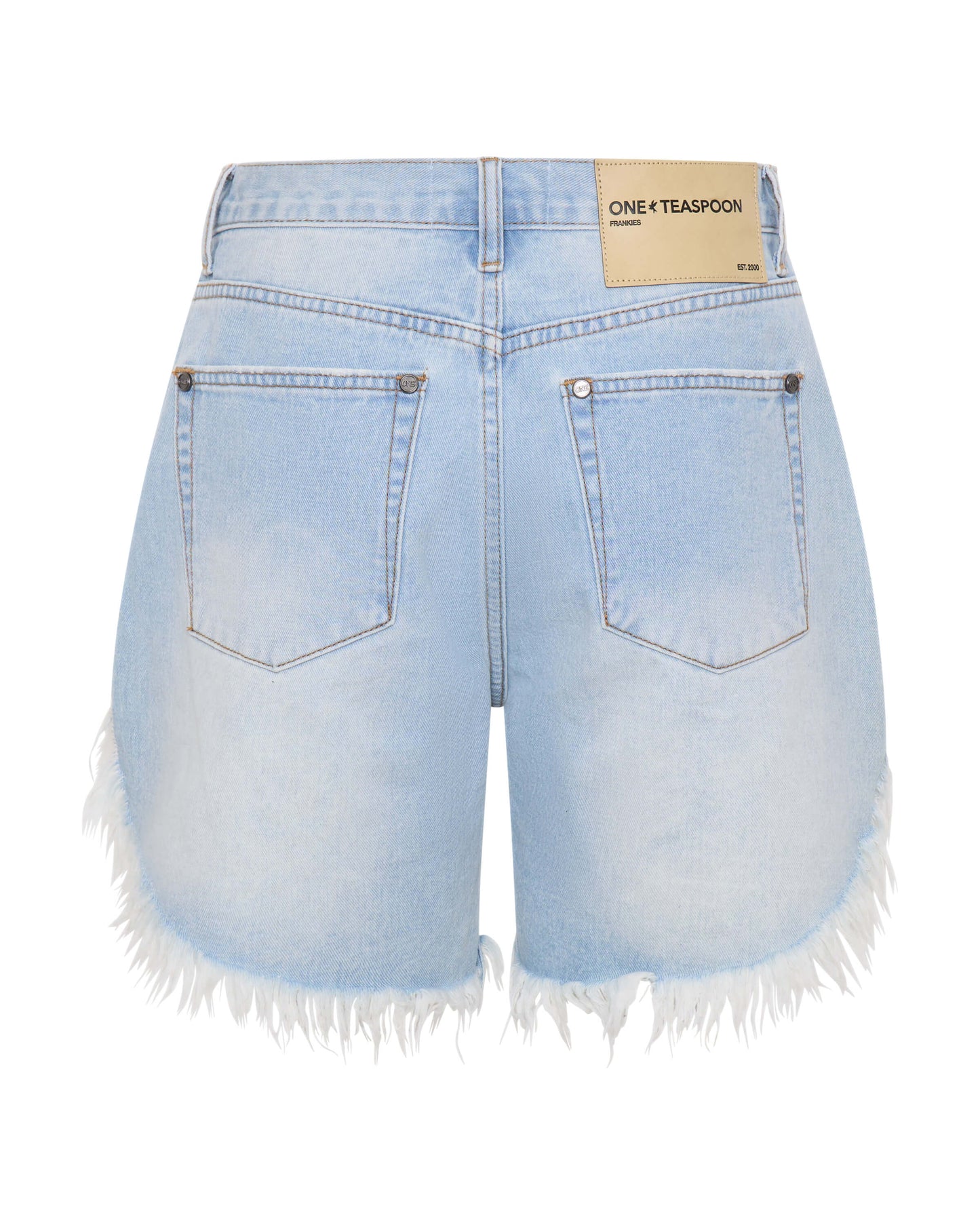 Frankies Long Length Denim Shorts - Blue Heart