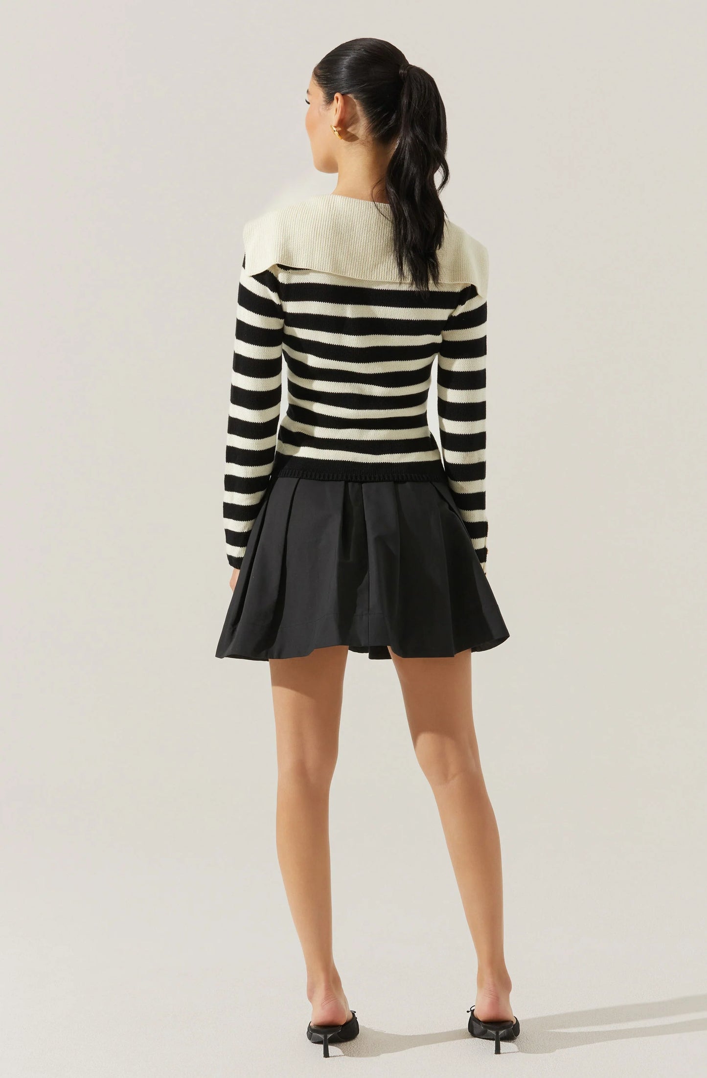 Antheia Pleated Mini Skirt-Black