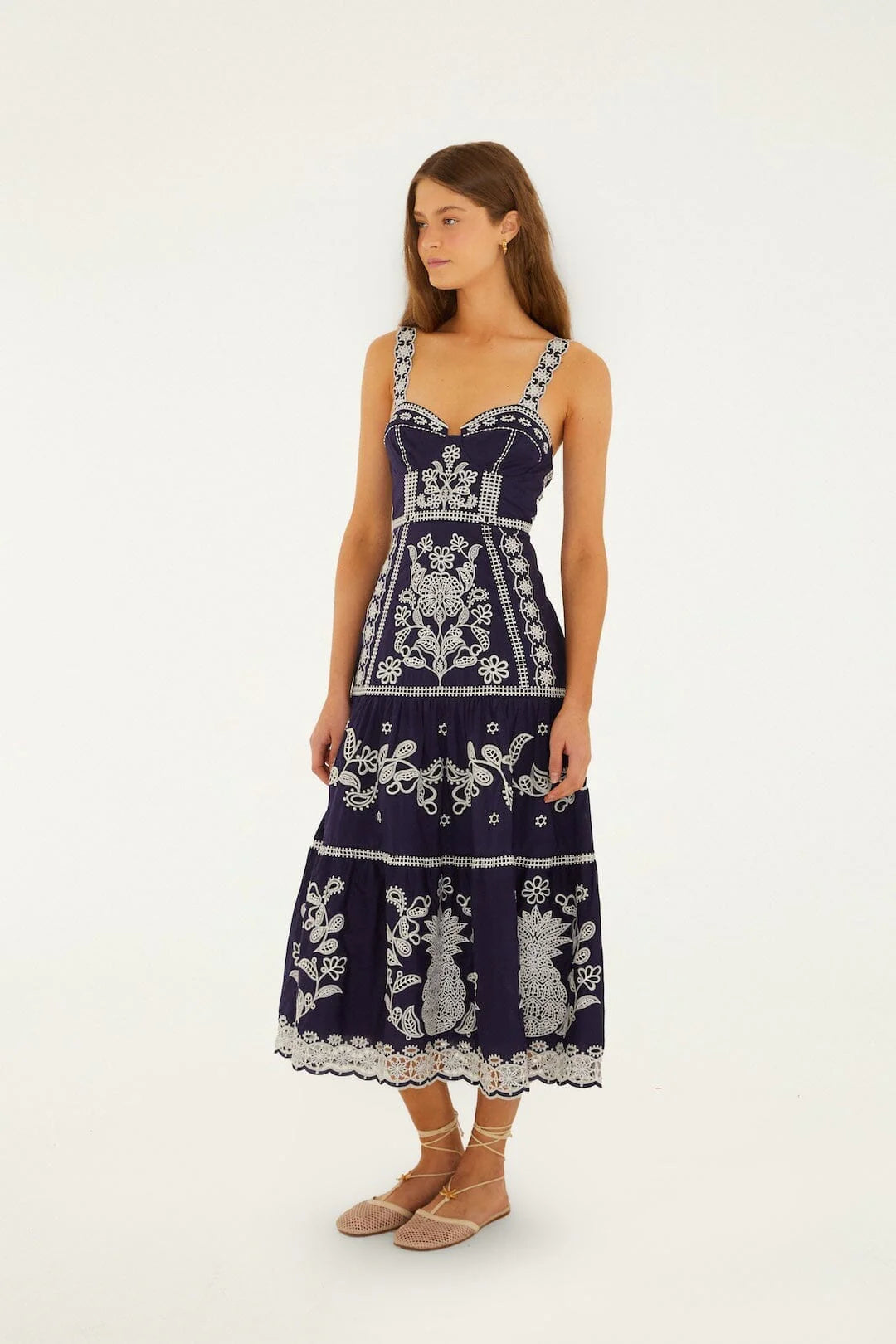 Blue Richelieu Midi Dress