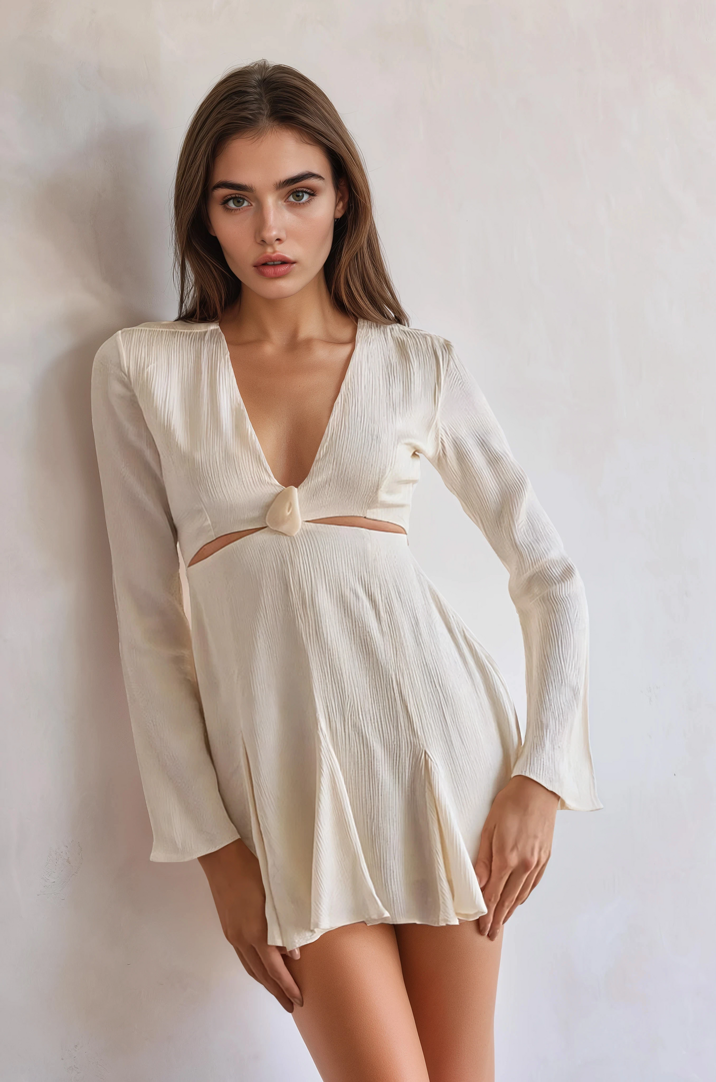 Manola Mini Dress-Coconut Cream