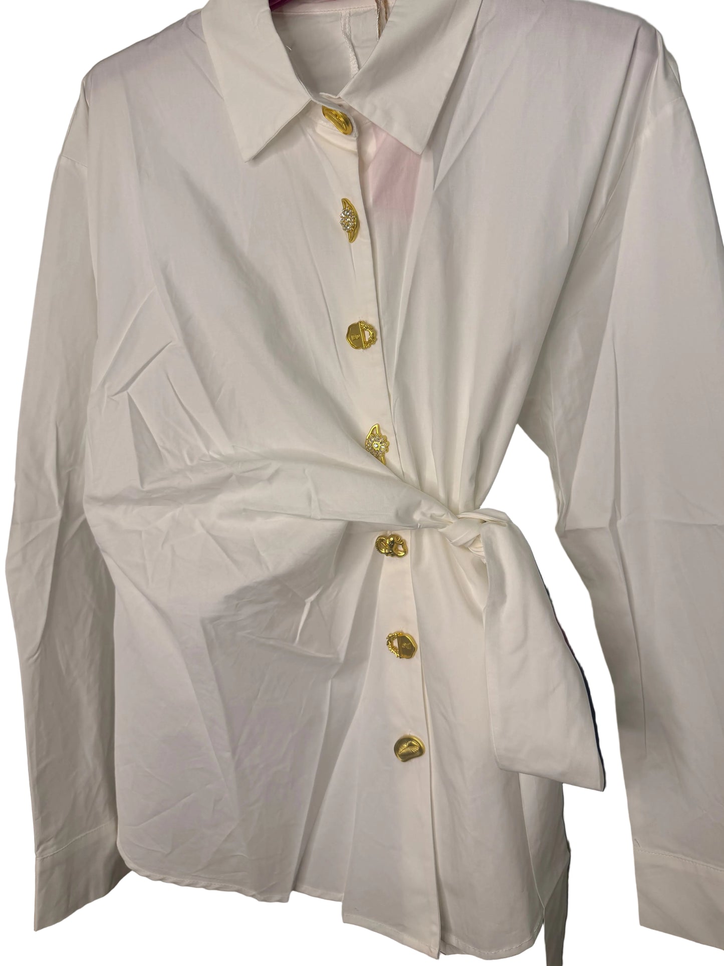 Monroe Tie-Waist Shirt – White