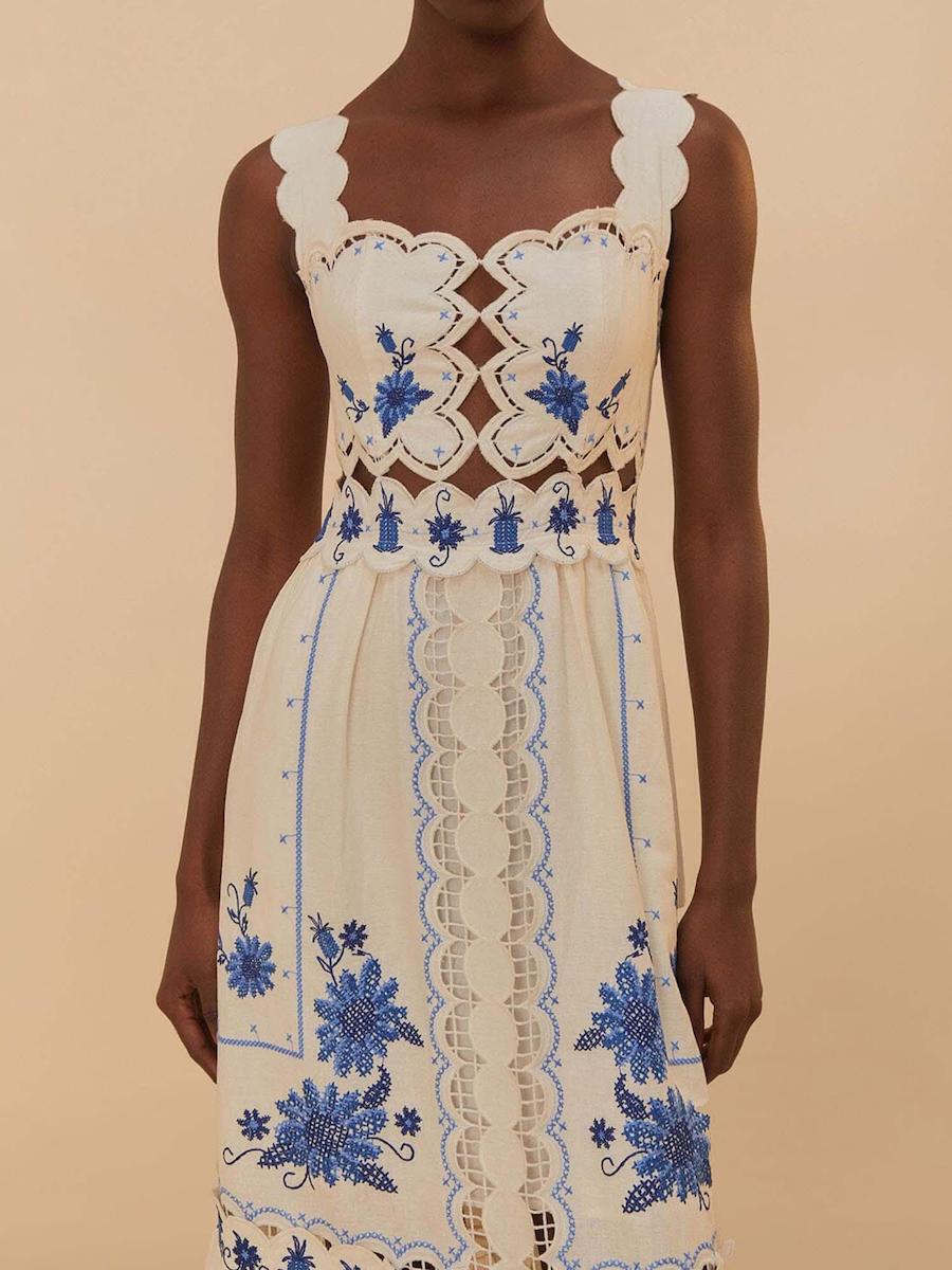 Off-White Richelieu Sunflower Midi Dress
