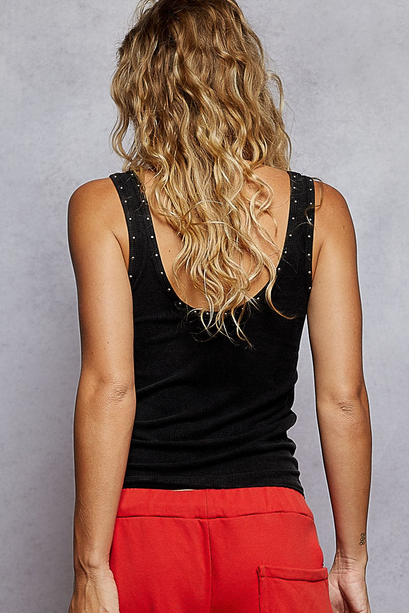 Liora Stud Tank – Black