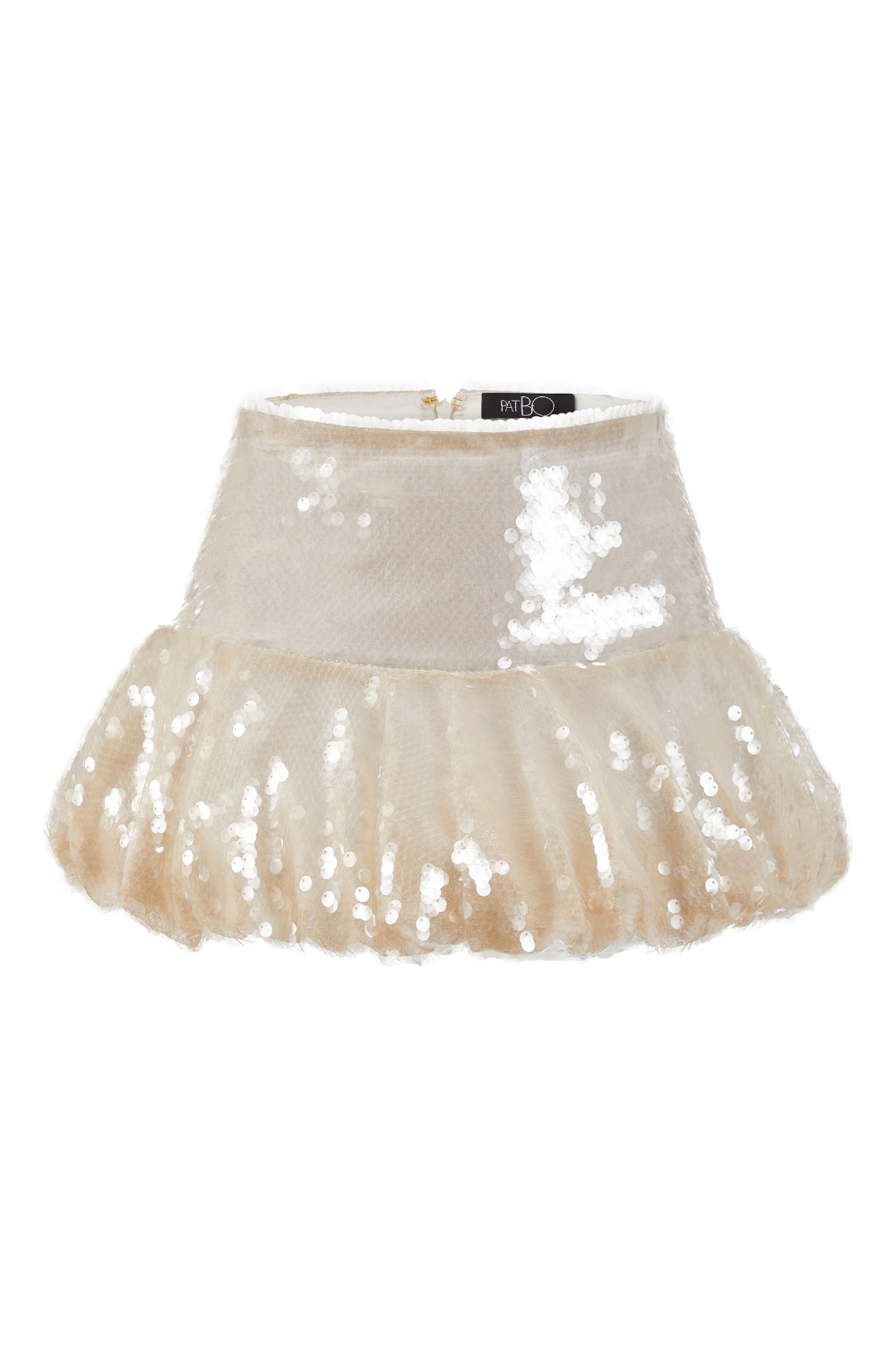 SEQUIN DROP WAIST SKIRT (RUNWAY)-IVORY
