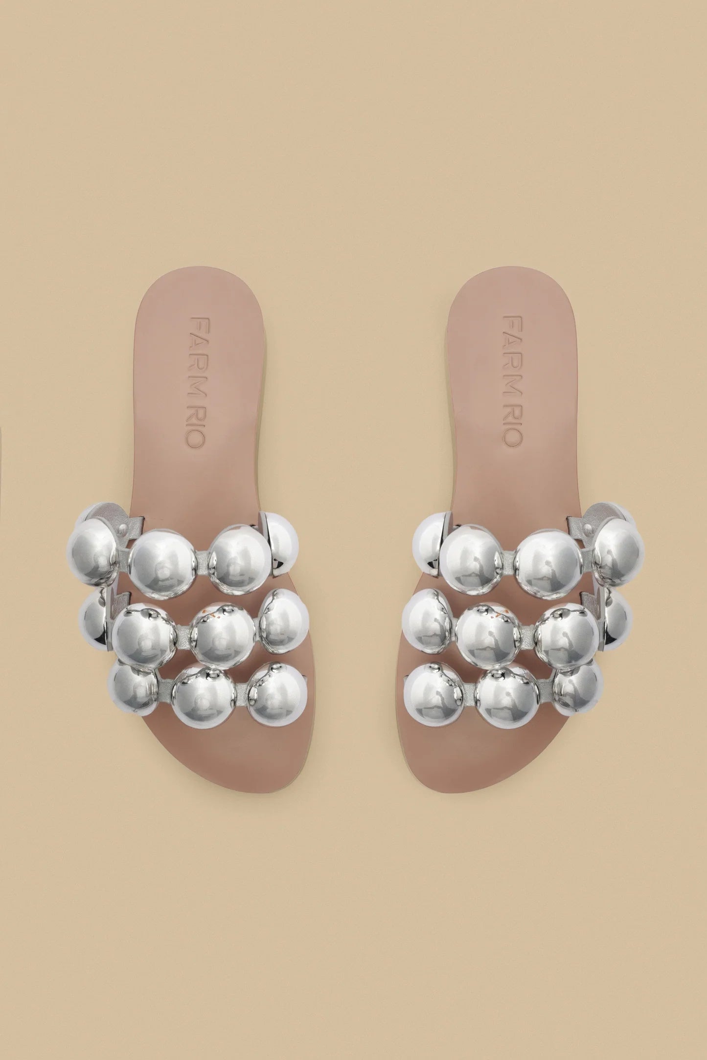 Silver Color Beads Flat Sandal