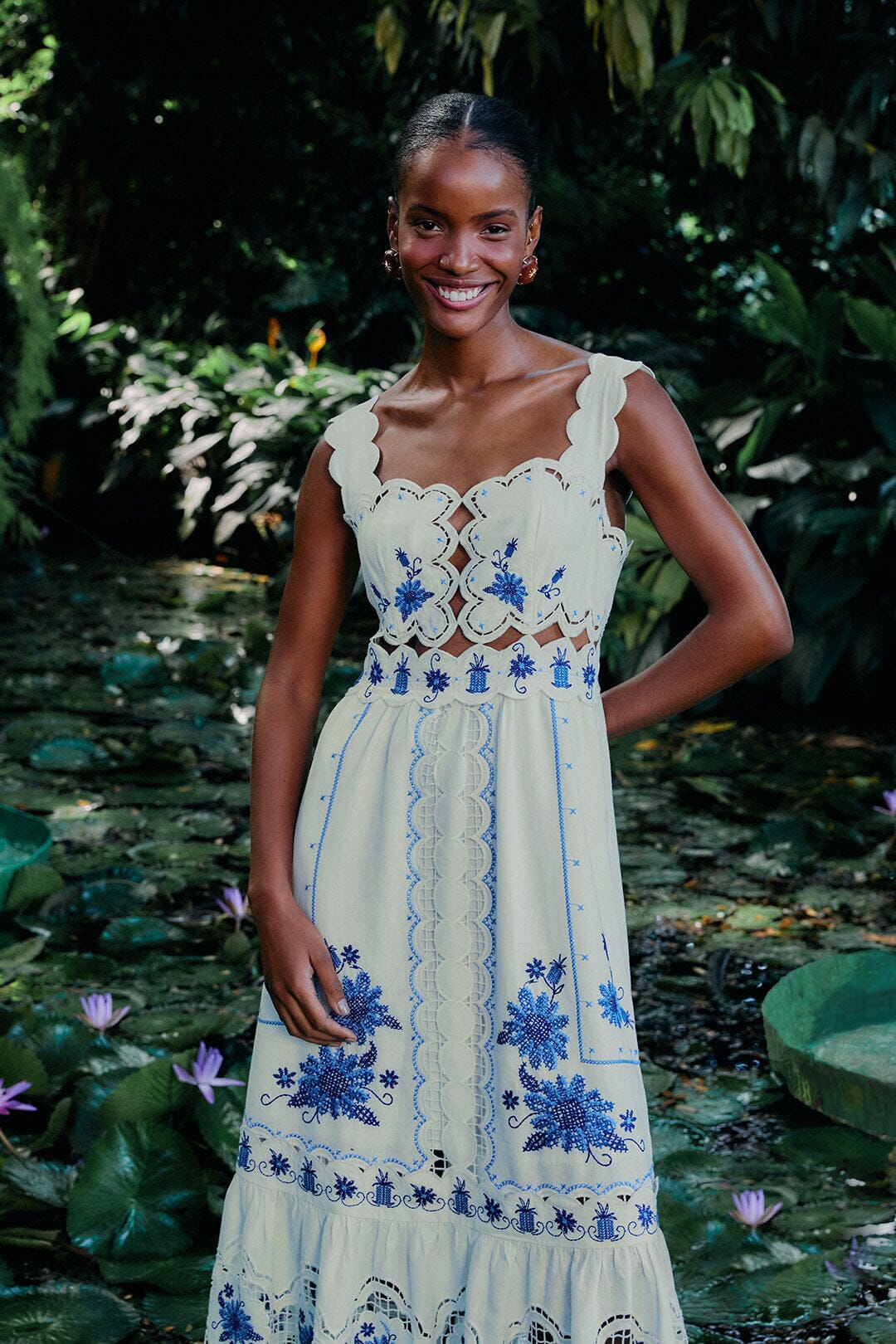 Off-White Richelieu Sunflower Midi Dress