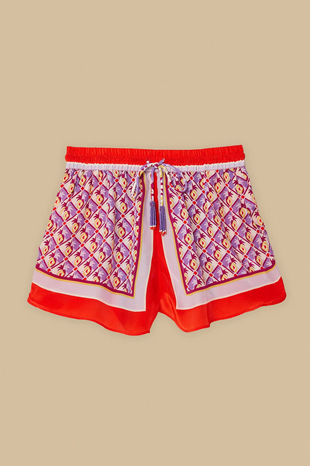 Multicolor Graphic Pineapple Scarf Shorts Set