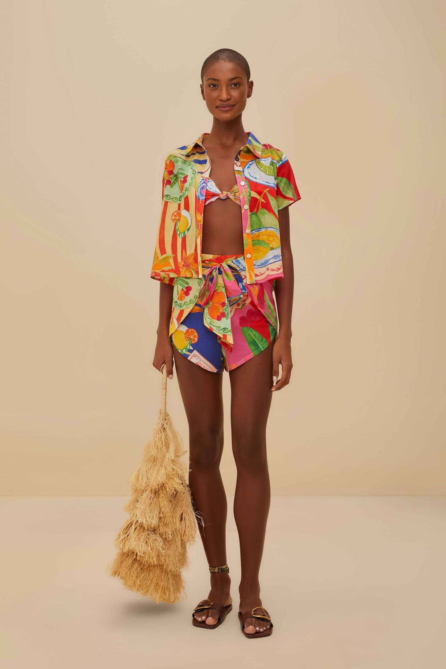 Multicolor Summer Picnic Shorts Set