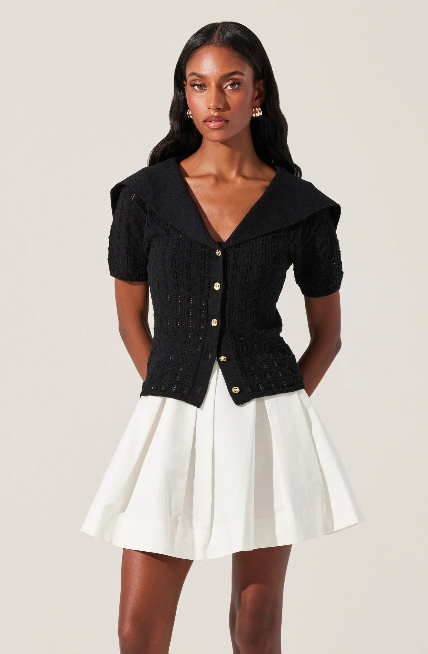Antheia Pleated Mini Skirt-White