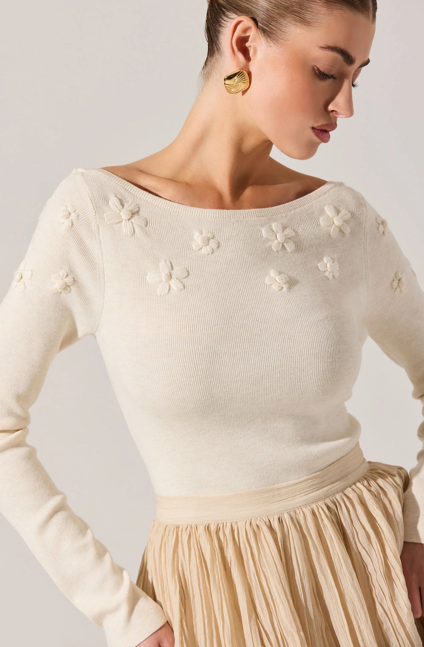 Bluma Embroidered Boatneck Sweater