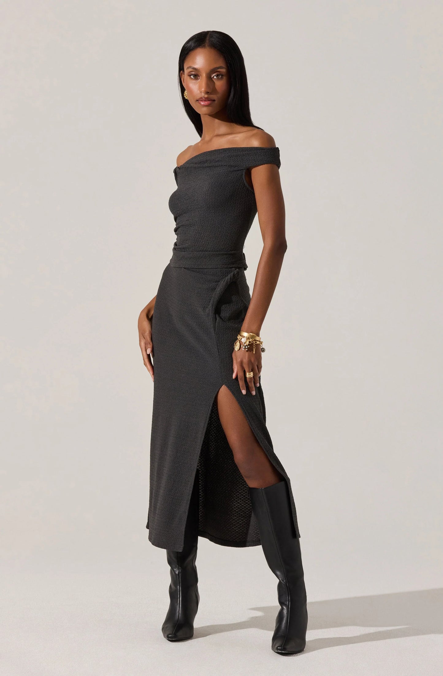 Lindy Off Shoulder Skirt Set