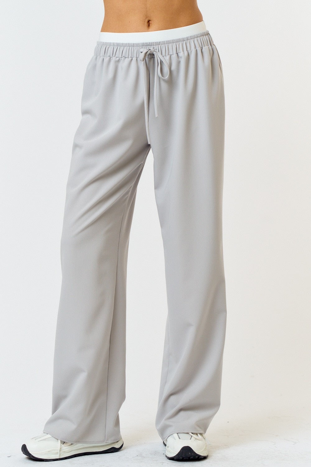 Grey white waist Pants