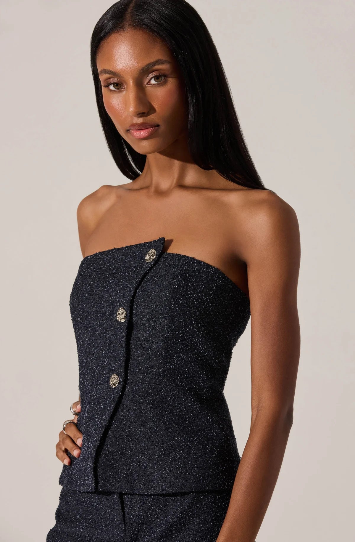 Moina Asymmetrical Tweed Set