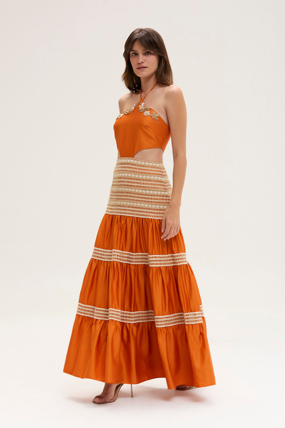 AMARANTH MAXI DRESS-ORANGE