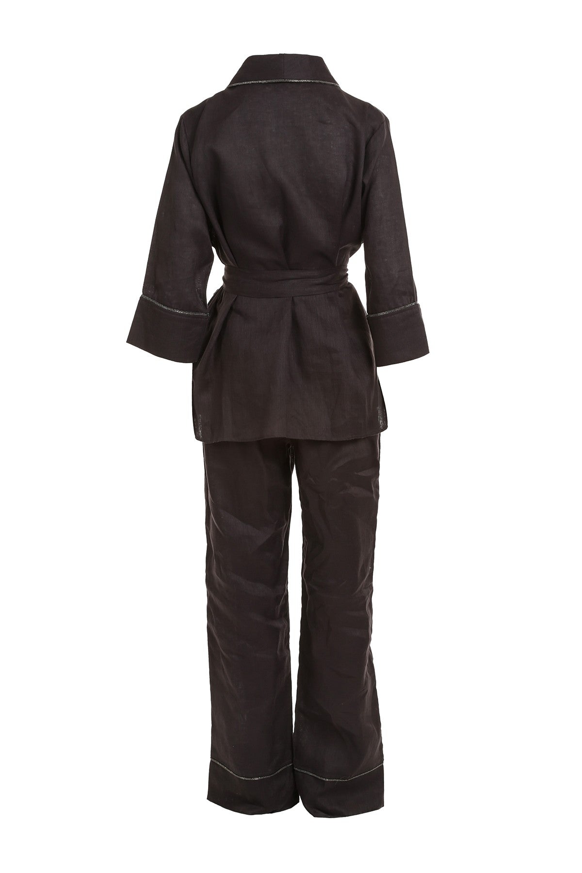 Linen Pants Set- Black