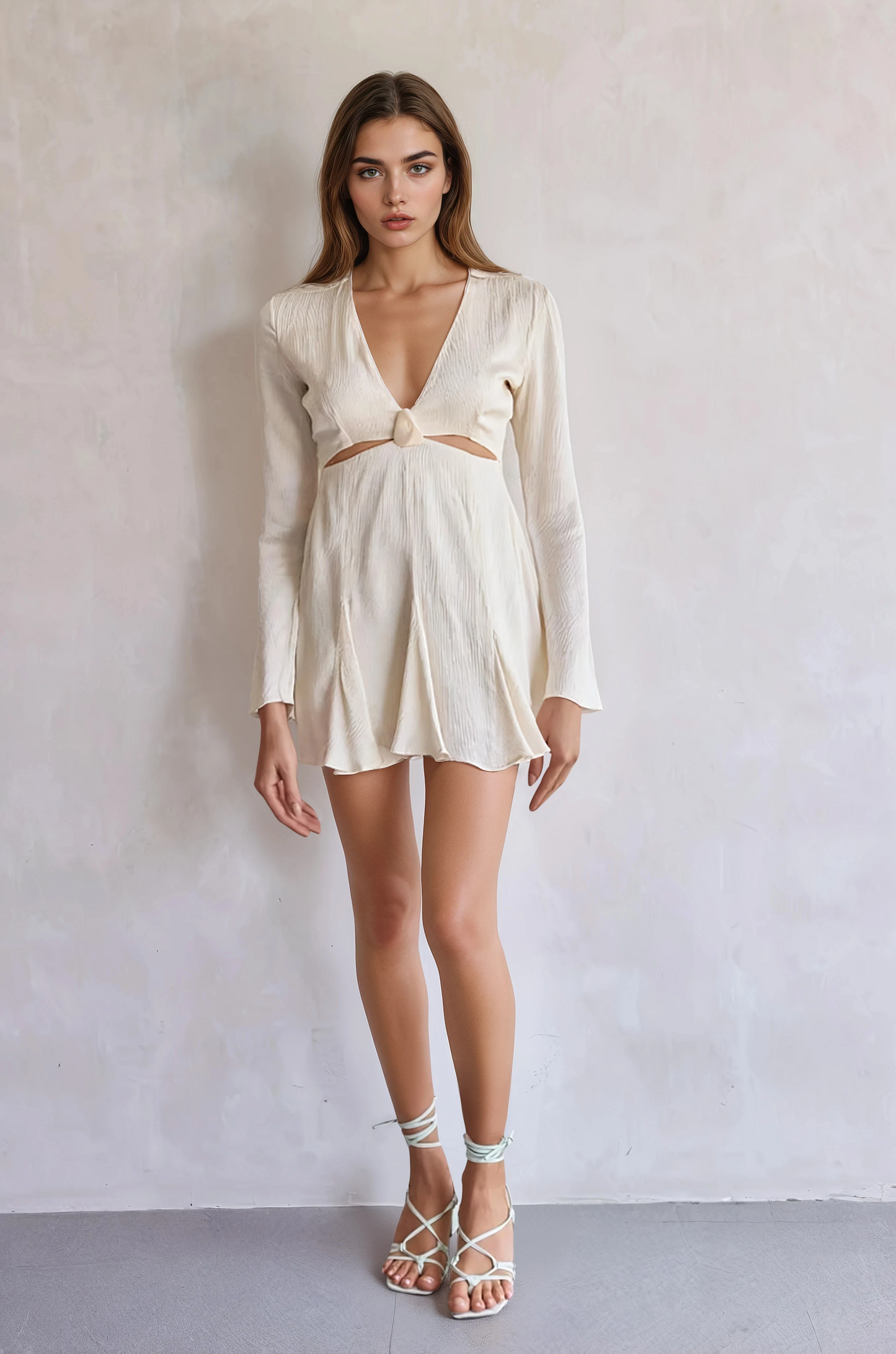 Manola Mini Dress-Coconut Cream