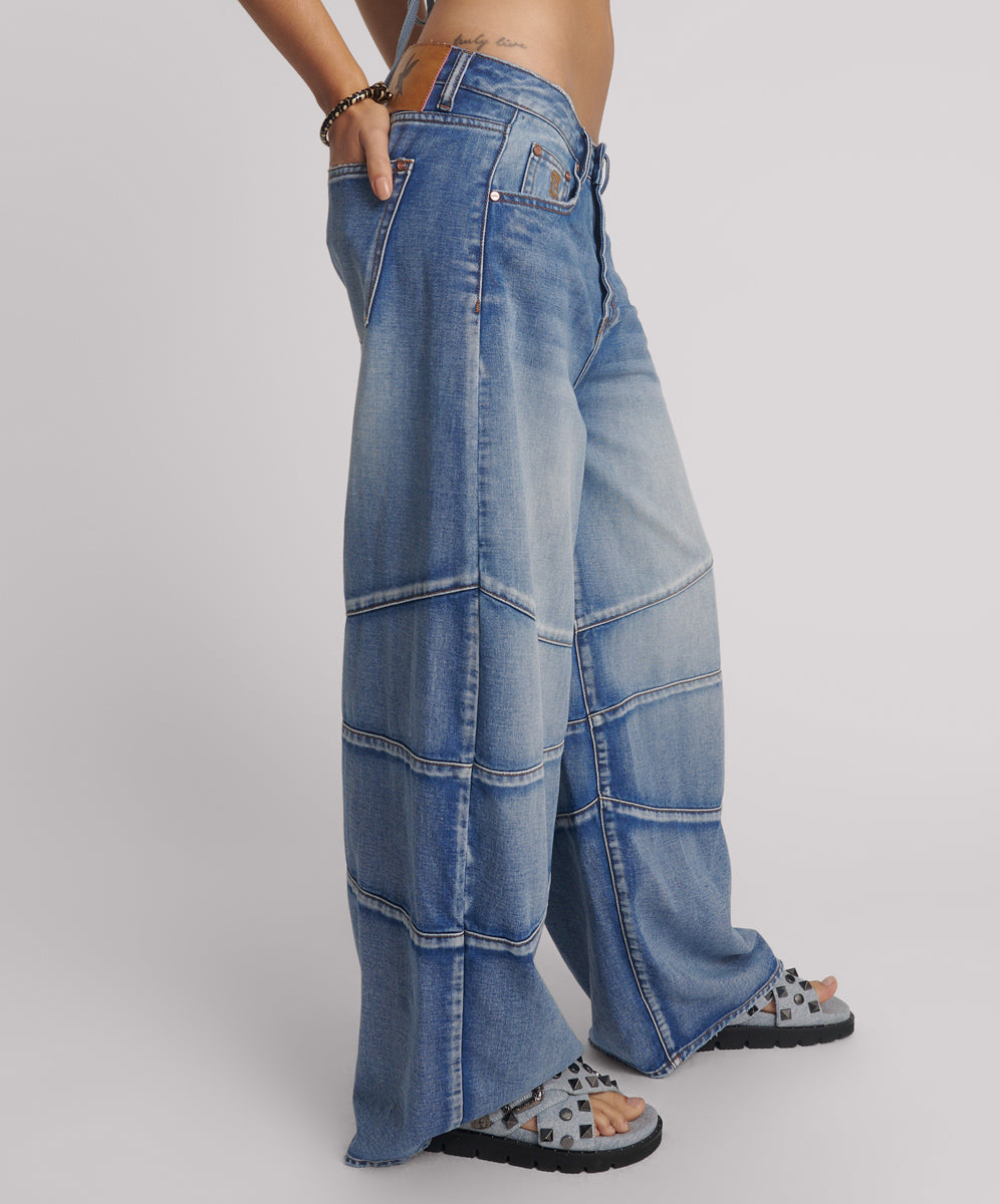 Barrel Leg Denim Jeans - Blue Summer