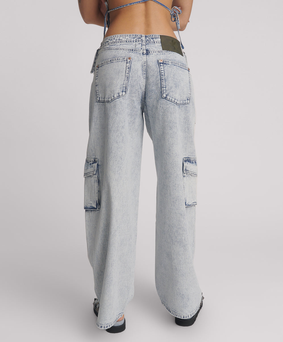 Ravens Barrel Leg Denim Jeans - Bahama Blue