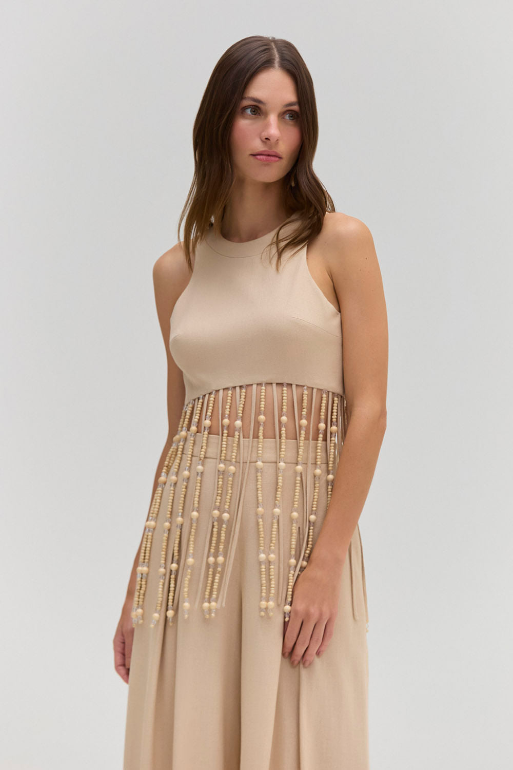 NATURE BEIGE CROPPED TOP