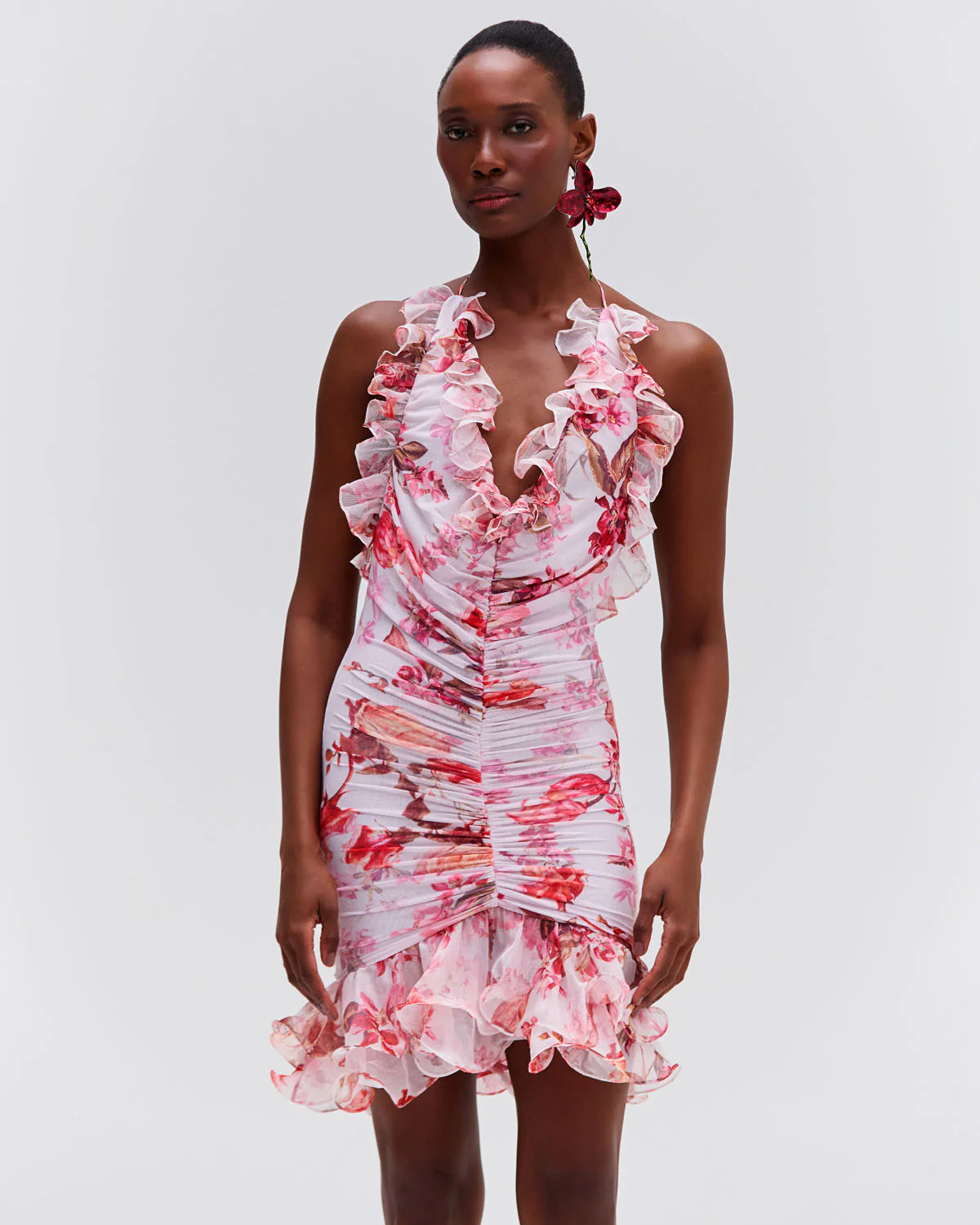 FLORAL HAZE MINI DRESS