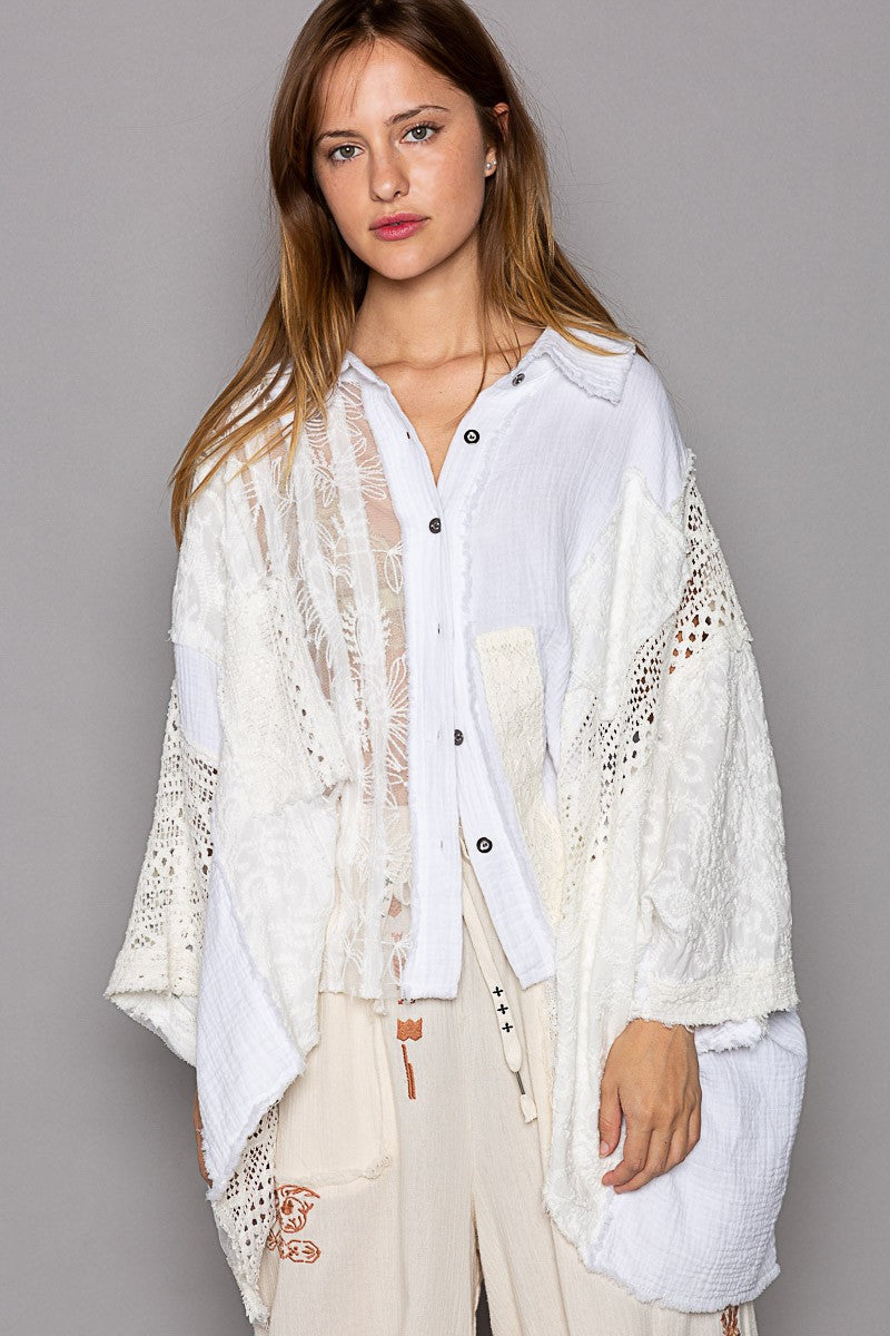 Lace Patched Shirt