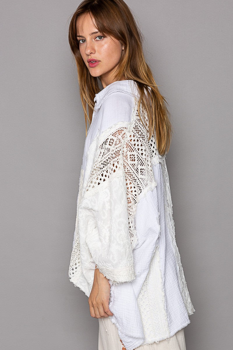 Lace Patched Shirt