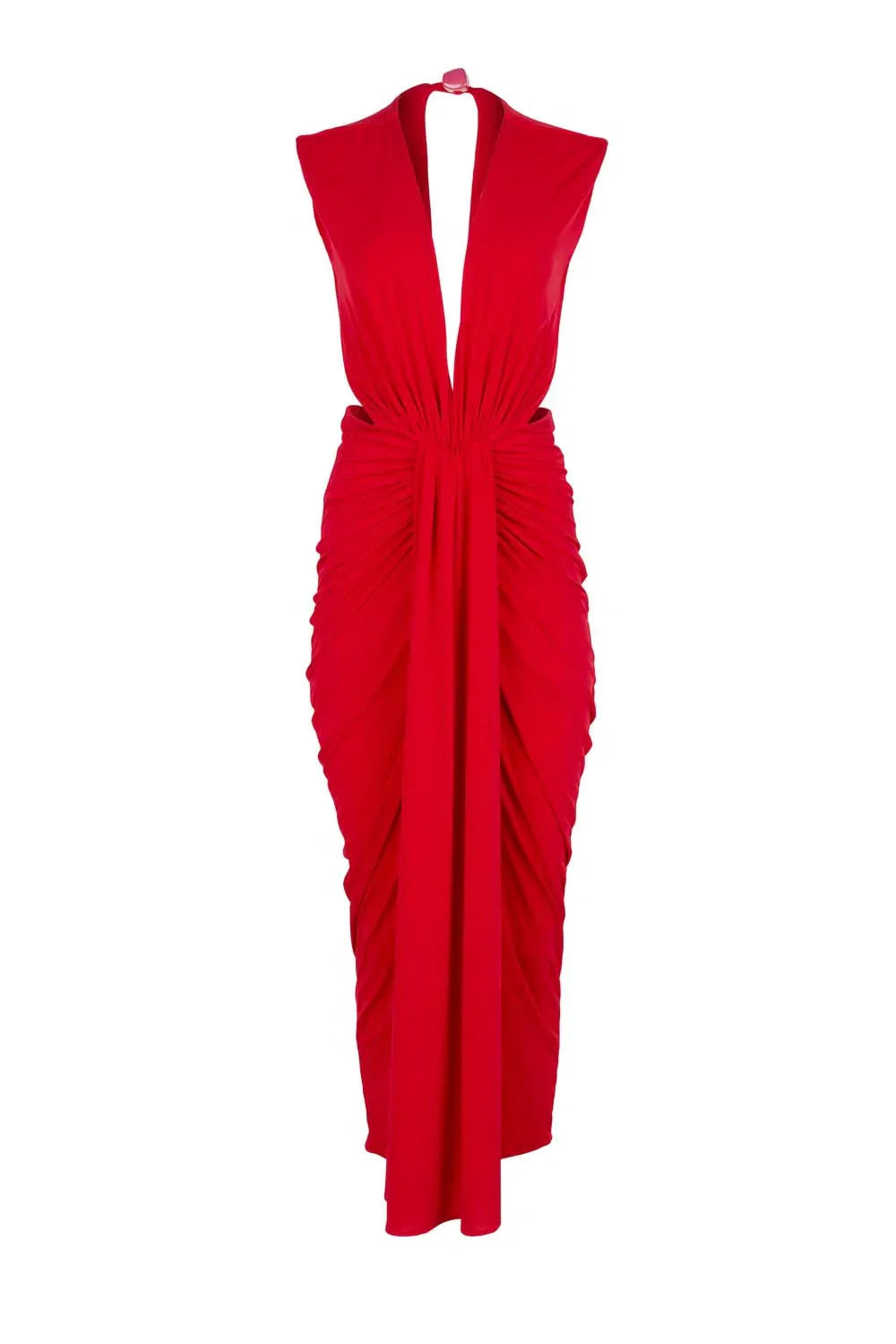 Nia Maxi Dress-Orange Red