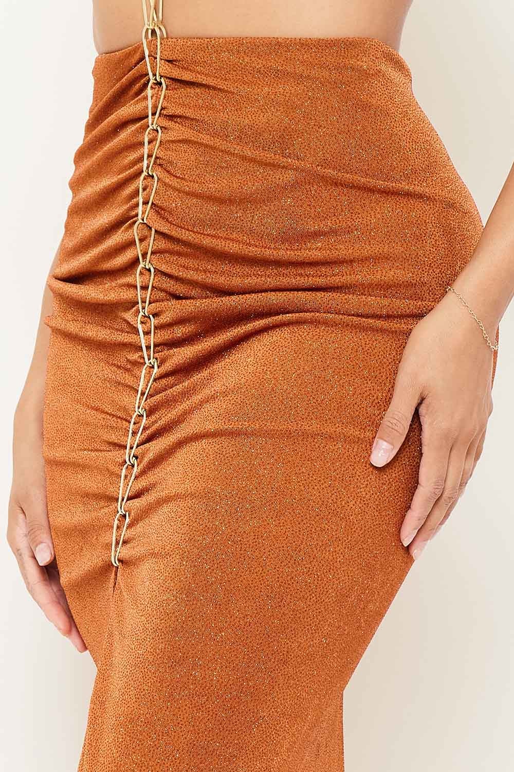 Chains Dress-Rust