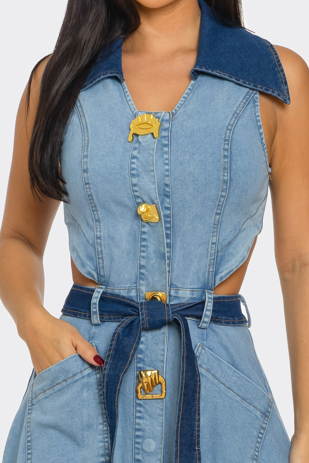 Delya Dress-Denim