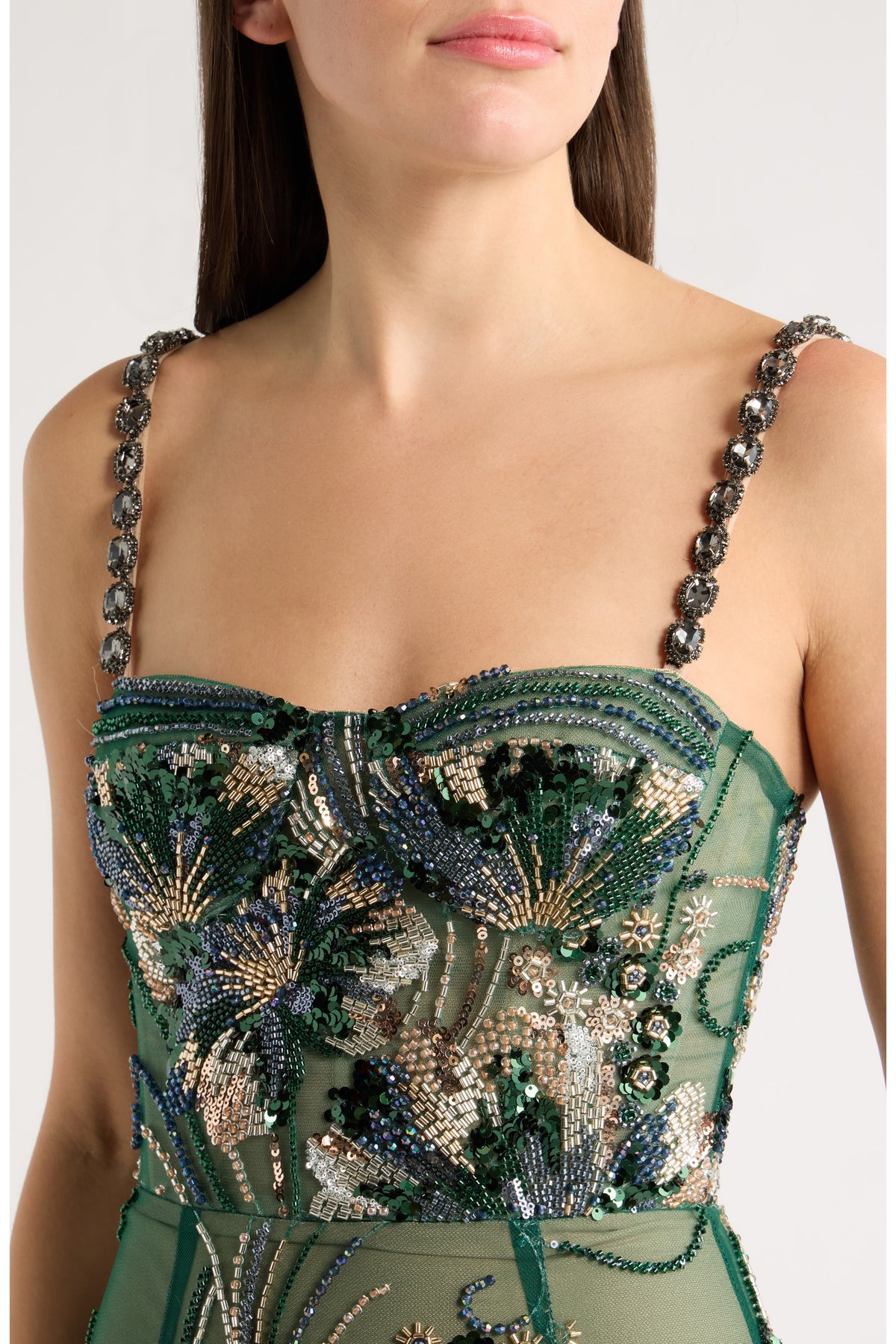 Column Gown- Green