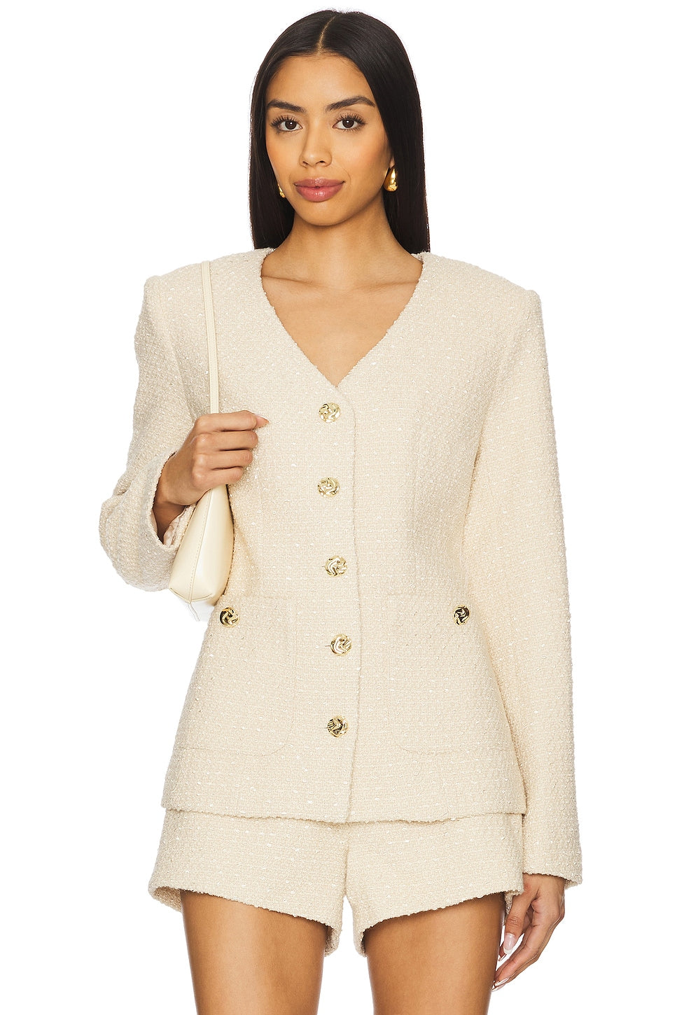 Lysanor Collarless Tweed Jacket