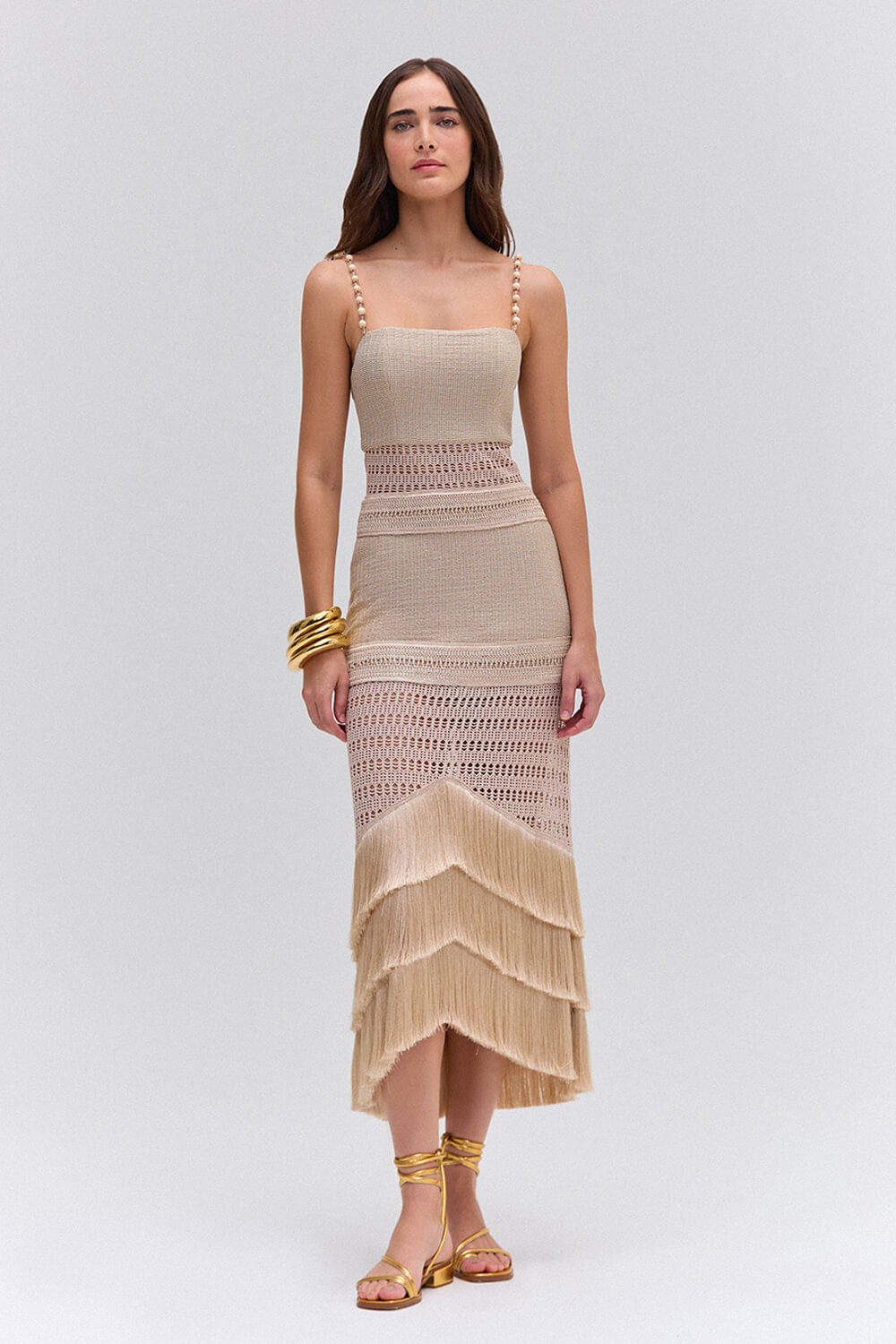 DOT FABRIC MIDI DRESS