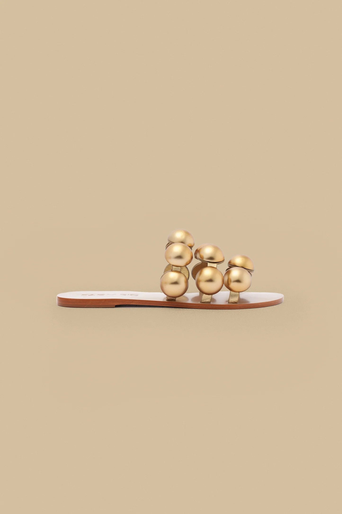 Gold Color Beads Flat Sandal
