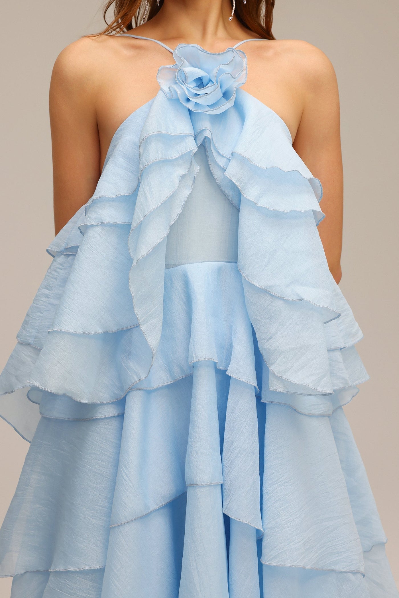 Sky Blossom Tiered Maxi Dress