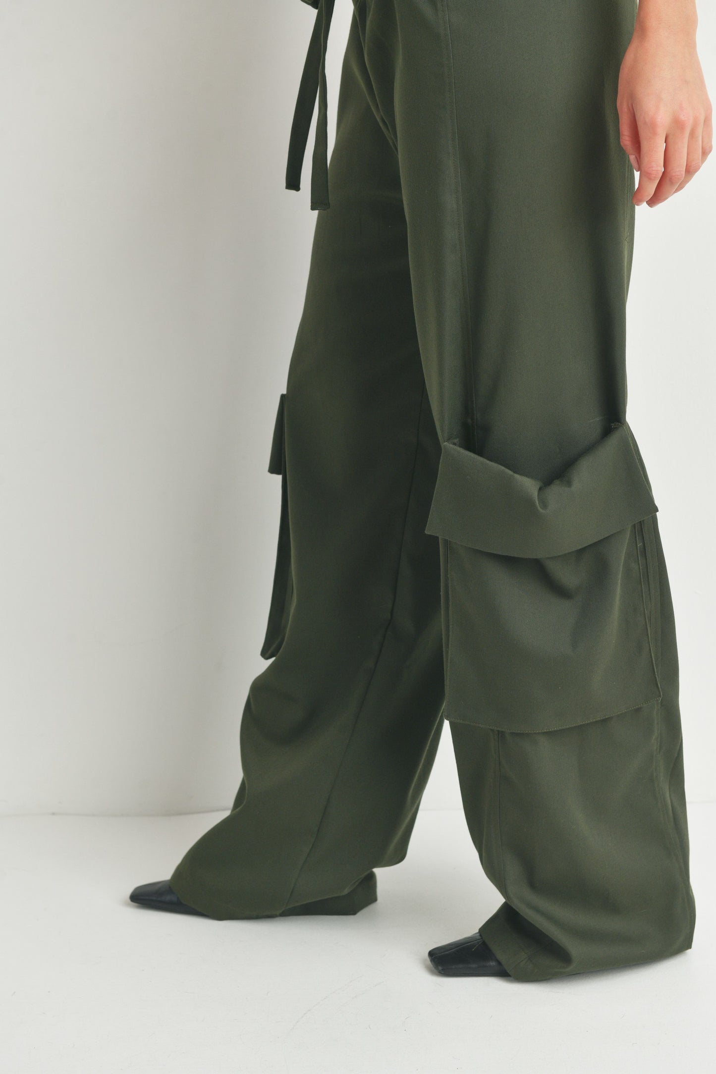 Ava Cargo Pants-Olive