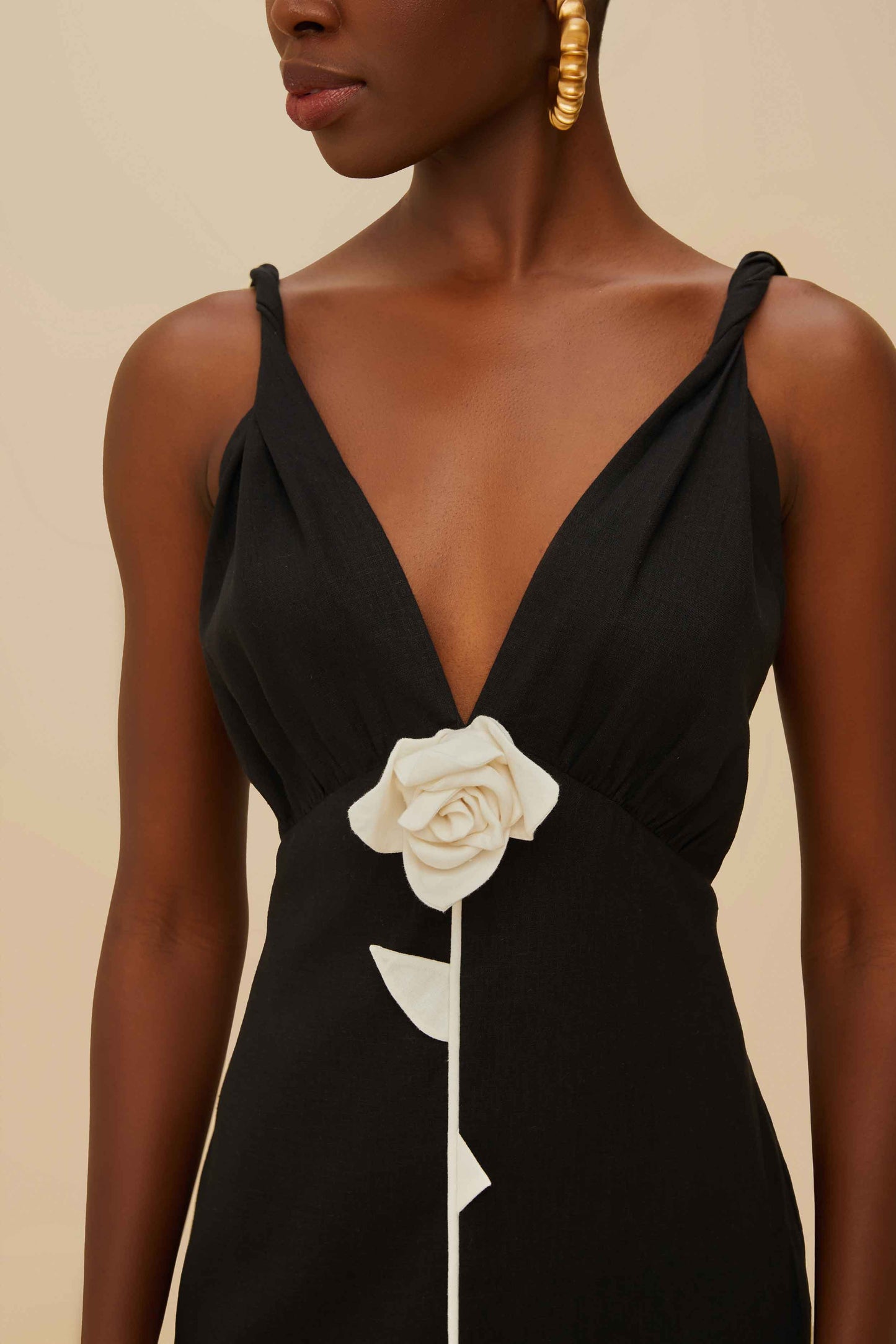 Black And White Rose Mini Dress