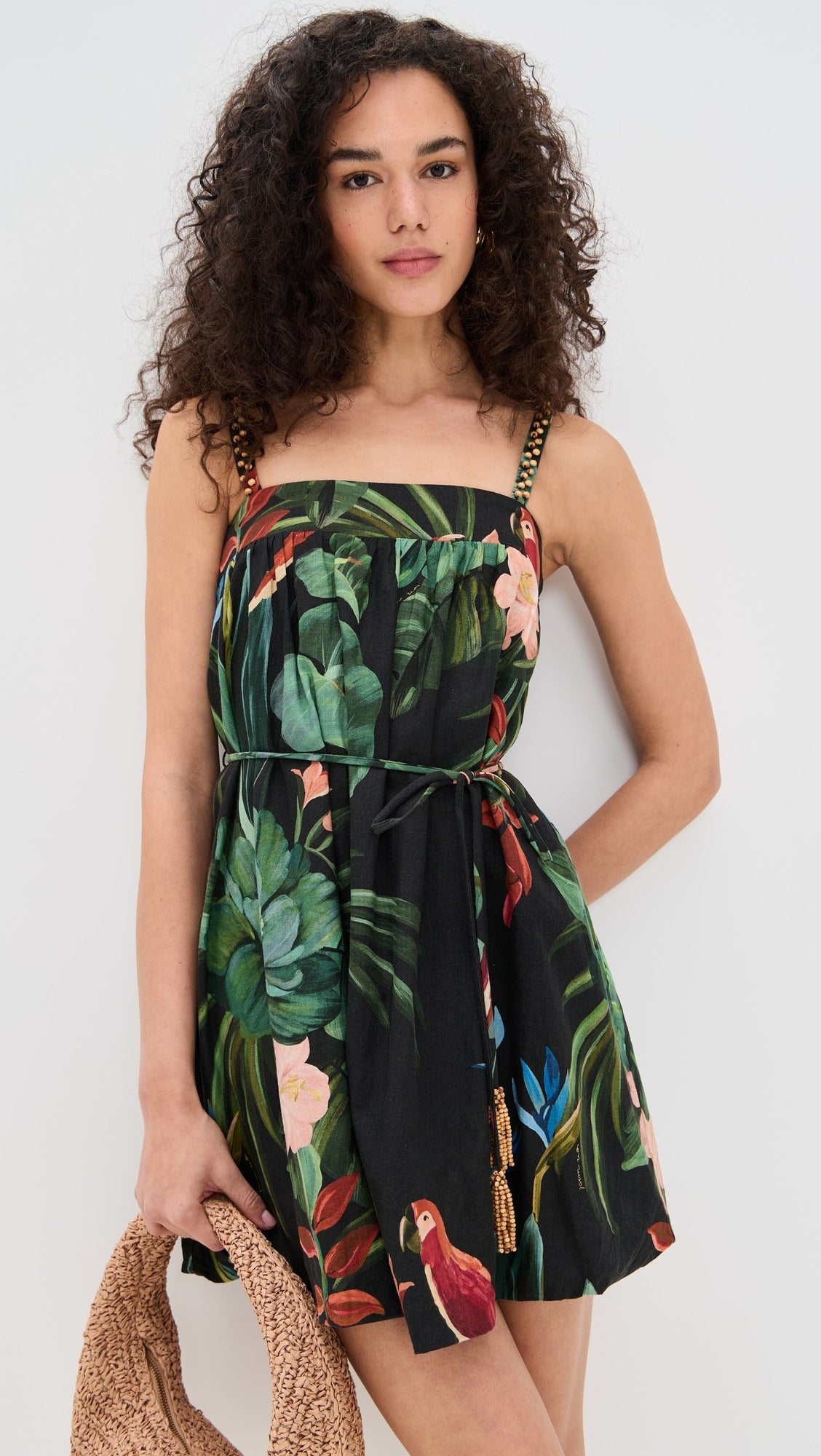 Black Midnight Macaw Fiesta Mini Dress