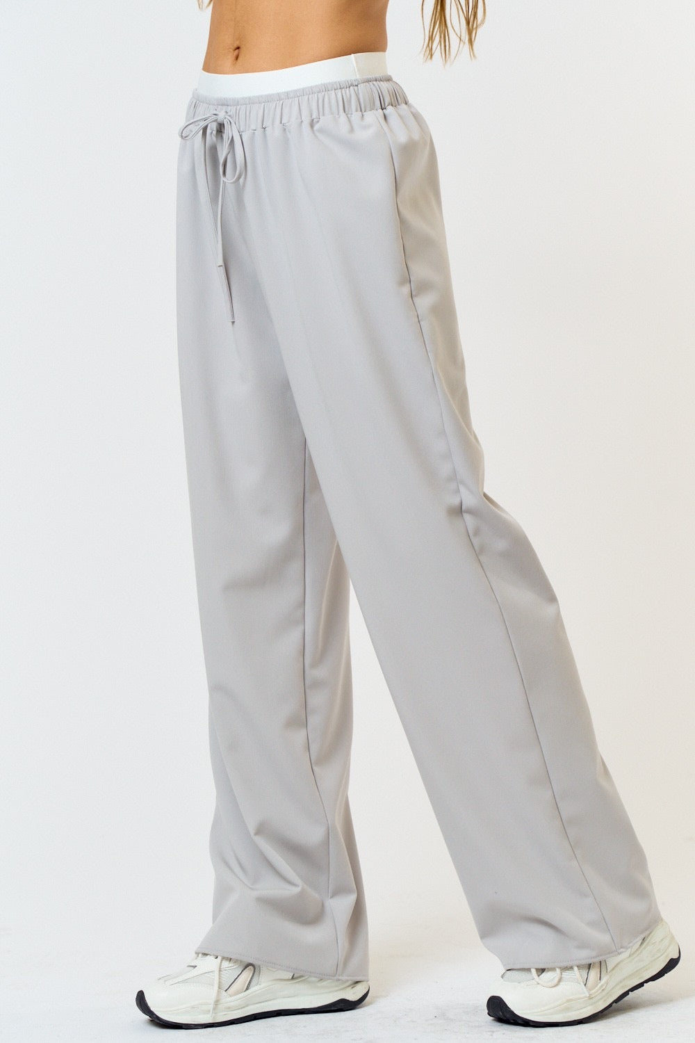 Grey white waist Pants